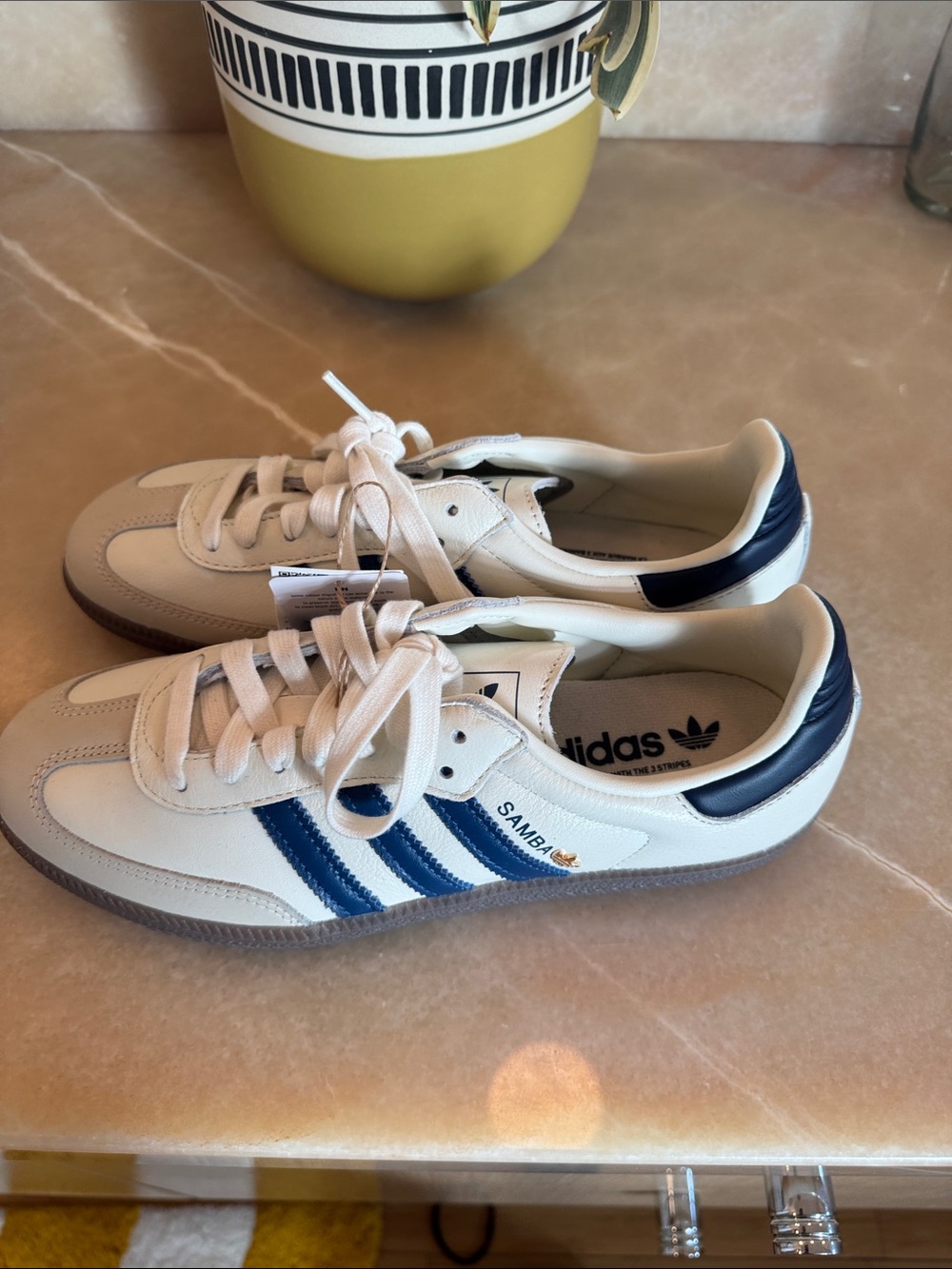 adidas Samba Shoes - White and Navy - Picture 4 of 8